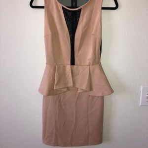 Tan peplum dress